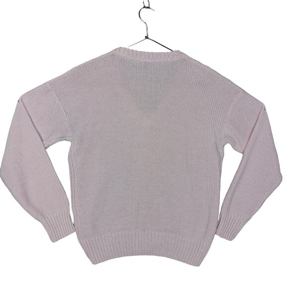 Vintage Erika Cable Knit Sweater Size Medium Pastel Pink - Picture 2 of 6